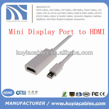 Mini puerto de la exhibición al cable del adaptador de HDMI M / F varón a la hembra para Macbook
